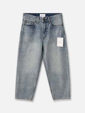 I Love Ugly Blow-Up Jeans with Logo Bike Short Waistband in Authentic Light Sz S
